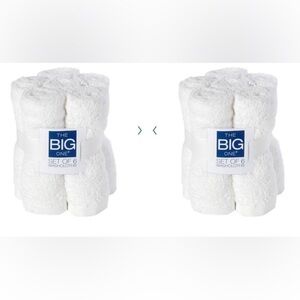 2x The Big One Washcloths Face Cloths 6 Pack 100% Cotton White 13" x 13"